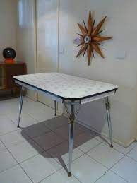 Old metal kitchen tables with formica tops images girls photos. 1950 S 60 S Retro Laminex Laminate Kitchen Dining Table Chrome Vintage Atomic Similar To My Table Dining Table Retro Kitchen Tables Kitchen Table Settings