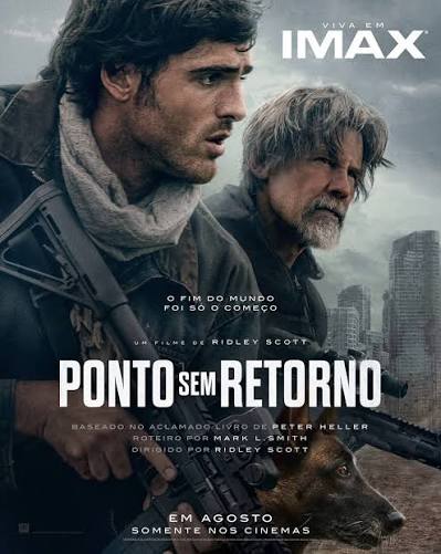 Ponto sem Retorno (The Dog Stars), filme pós-apocalíptico do icônico diretor Ridley Scott (Gladiador, Alien) e estrelado por Jacob Elordi (Frankenstein). Baseado no romance de Peter Heller, o filme é ambientado nove