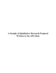 Use these tips on how to find what you need in the manual.; Doc A Sample Of Qualitative Research Proposal Written In The Apa Style Iqra Ilyas Academia Edu