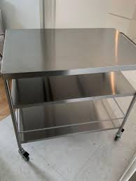 Jun 01, 2021 · trinity's stainless steel kitchen cart is trinity's stainless steel kitchen cart is perfect for food prep, storing small kitchen appliances, or expanding your counter space. Stainless Steel Table Storage Unit Kitchen Island Trolley Furniture Home Living Bathroom Kitchen Fixtures On Carousell