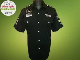 Men S Mercedes Benz West Mobil 1 Black F1 Shirt Camisa Shirts Black Short Sleeve Shirt Mercedes Benz