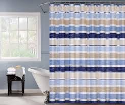Black And Tan Shower Curtains Just Home Blue Tan Stripe Shower Curtain Big Lots In 2020 Tan Shower Curtain Blue Shower Curtains Striped Shower Curtains