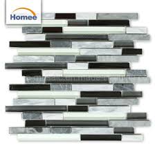 We loved the shade of the gray in this grey shaker kitchen cabinet! China High Quality Factory Kitchen Backsplash Mix Grey Stone Glass Mosaic Tile China Building Materials Decoration Materials