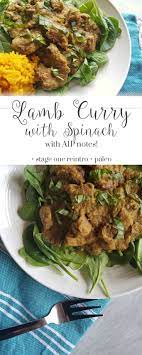 Lamb Curry With Spinach Stage 1 Aip Reintro Easily Modified Recipe Lamb Curry Lamb Recipes Lamb Dinner