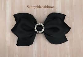 Black 7 big hair satin bow hair clips gossip girl style bowknot hair claw. Black Boutique Hairbow Black Hair Bow Clip Large Black Hair Etsy