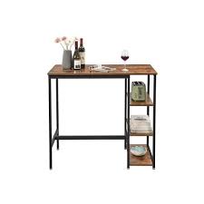This kitchen bar table is made from mdf board and sturdy steel frame supporting for years of enjoyment and almost zero maintenance. High Bar Table For Kitchen With Storage Shelves Home Furniture Vasagle By Songmics