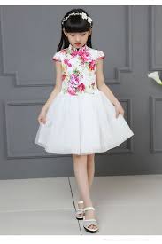 Traditional Chinese Ball Gown Cheongsam For Kids Wayasian Vestidos Criancas Asiaticas Vestidos Violeta