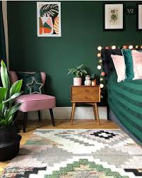 Schlafzimmer Grun Dunkelgrun Rosa Rosa Retro Dunkelgrun Retro Schlafzimmer Luxusschlafzimmer Hauptschlafzimmer Wohnen