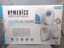 Homedics Ergo Cool All Seasons Memory Foam Bed Pillow Oversized 24in X18in X5in Homedics Bed Pillows Memory Foam Beds Memory Foam