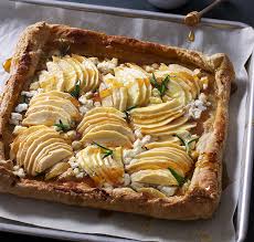 Dot the top with the goat cheese, the pinch of thyme and a nice grind or two of black pepper. Laura Chenel Apple Goat Cheese Honey Puff Pastry Tart