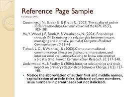 Summary apa (american psychological association) style is most commonly used to cite sources within the social sciences. Purdue Owl Apa Citation Page Example