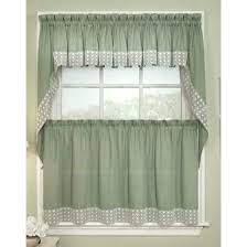 Salem Sage Green 24 Kitchen Curtain Tier Walmart Com Country Kitchen Curtains Green Kitchen Curtains Kitchen Curtains And Valances