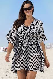 Black Chevron Stripe Cover Up Plus Size Swimsuits Plus Size Swimwear Plus Size Fashion