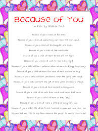 Because Of You Pdf Teacher Appreciation Quotes Teacher Inspiration Teacher Appreciation Poems