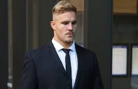 Jack de belin (pictured) and callan sinclair are standing trial for allegedly raping a woman in wollongong in 2018. S6lrvp1yypw08m