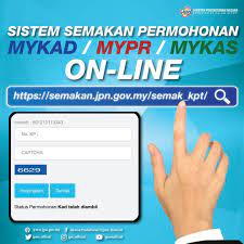 Kalau fikir nak buat baru atau tukar mykad ni memanglah malas sebab kena menunggu di pejabat jpn hampir seharian, ramai tu manusianya. Perkhidmatan Atas Talian Mudah Cepat Sistem Semakan Permohonan Mykad Mypr Mykas Layari Laman Web Http Www Jpn Gov My Atau Klik Http Semakan Jpn Gov My Semak Kpt Untuk Maklumat Lanjut Sayangimalaysiaku Kibarkanjalurgemilang