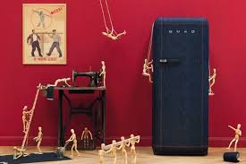 Fab28 Denim Refrigerator From Smeg Retro Fridge Denim Decor Smeg