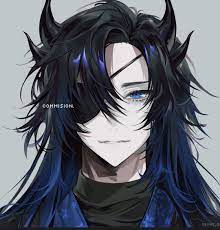 Pin By Spadez On Reincarnation 3 In 2021 Blue Hair Anime Boy Anime Black Hair Black Hair Blue Eyes