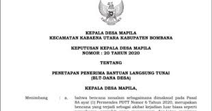Menjadi bagian produk hukum desa lainnya. Sk Kepala Desa Penetapan Penerima Blt Dana Desa
