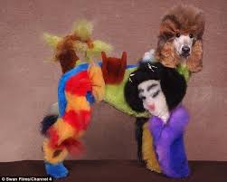 Get pet grooming set for quality care. Extreme Dog Styling Sees Poodles Coiffed As A Geisha And Batman Creative Grooming Dog Grooming Diy Your Dog
