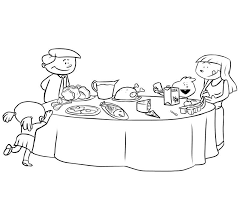 Pintar esta imagen de una cena familiar ayudará a los niños a comprender la importancia de compartir la hora de la comida. Dibujos De Una Cena En Familia Para Colorear Con Los Ninos