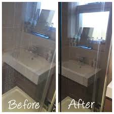 Fill an empty spray bottle with equal parts white vinegar and distilled water. Bedazzled Cleaning On Twitter Before And After On Glass Shower Screen Limescale Watermarks Gone Sparklingclean Cleaner Beckbromfl Http T Co Eaygovbhq4