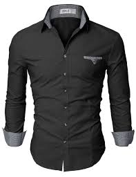 Doublju Mens Casual Shirt With Contrast Neck Band At Amazon Men S Clothing Store Button Down Casual Dress Shirt Men Mens Designer Shirts Casual Shirts For Men