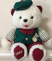 20 Vintage 1992 Kmart Christmas White Teddy Bear Stuffed Animal Toy Plush 1986 Ebay Teddy Bear Stuffed Animal White Teddy Bear Christmas Teddy Bear