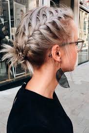 Next you'll do the same thing with the hair in front of your ear on the braid side—but wrap it in the opposite direction. 27 Terrific Shoulder Length Hairstyles To Make Your Look Special Braided Updo For Short Hair Short Hair Updo Hair Styles