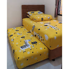 Harga grosir (min 3 pcs) : Sprei Sorong Duo Bed Atas Bawah 2in1 Bisa Request Motif Shopee Indonesia
