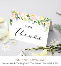 Editable Wedding Thank You Card Printable Boho Flowers Thank Etsy Thank You Card Design Wedding Thank You Cards Thank You Cards