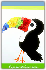 Printable Bird Crafts For Kids Button Toucan The Pinterested Parent Jungle Animal Crafts Zoo Crafts Jungle Crafts