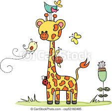 Make drawing simple for any kid with this how to draw book! Giraffe In Garden With Animal Friends Scalable Vectorial Representing A Giraffe In Garden With Animal Friends Illustration Canstock