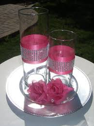 Set Of 2 Ribbon Rhinestone Vase Centerpieces By Bellaskyweddings 15 00 Vase Centerpieces Centerpieces Wedding Centerpieces