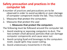 Food or drink is not permitted at any time in the laboratory. The Computer Laboratory Ppt Download