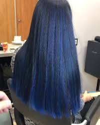 Try a temporary hair dye that washes out wth shampoo. Dark Blue Hair In 2020 Midnight Blue Hair Dark Blue Hair Dyed Hair Blue