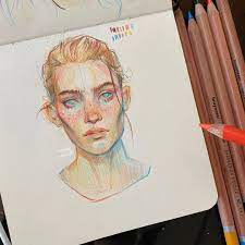 27 4k Likes 2 019 Comments Humid Peach On Instagram Have You Tried Drawing With Colored Pencils Liketim Color Pencil Illustration Art Sketches Drawings