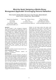 Respected iyya ilangai jeyaraj speech. Pdf Mind The Body Designing A Mobile Stress Management Application Encouraging Personal Reflection Pedro Sanches Academia Edu