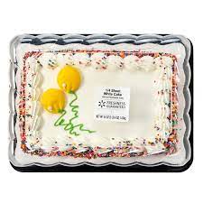 The freshly baked cakes are available in multiple flavors making it easier to find a cake that will tempt even the pickiest mother to be. Freshness Guaranteed 1 4 Sheet Iced White Cake 54 Oz Walmart Com Walmart Com