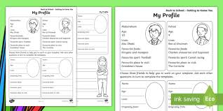 Pupils will have to communicate, talk and ask the right questions to find out who fits to fill out their. Getting To Know You My Profile Worksheet Teacher Made