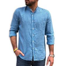 > camicia con collo alla coreana. Puro Lino Camicia Slim Uomo Coreana Manica Lunga Tg S M L Xl Xxl E 3xl Primavera Estate 2020 Camicie Dintorni