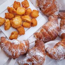 Conretto is the most common type of breakfast pastry in italy and you can have it simple/ plain, with jam, chocolate or italian custard (cornetto alla crema). Italian Pastries For Snacks And Breakfast Homemade Sweet And Stock Photo Picture And Royalty Free Image Image 54503476