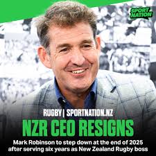 Mark Robinson has announced he's stepping down as chief executive of New  Zealand Rugby. MORE 👉 https://bit.ly/4mYcIhE