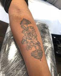 Tattoo Barbell Flowers Girlswithtattoos Gym Blackandgrey Mattroetattoo Neck Tattoo Rose Tattoos On Wrist Tattoos