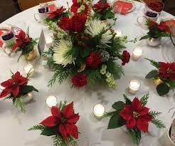 Advent Centerpiece And Take Home Mini Poinsettias Poinsettia Centerpiece Poinsettia Centerpieces