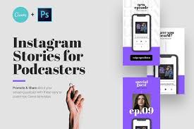 Podcast Stories For Canva Ps By Roger Coles On Creativemarket En 2020 Disenos De Unas S A