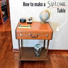 Vintage Suitcase To End Table Upcycle From Stars For Streetlights Diy Suitcase Suitcase Table Suitcase Decor