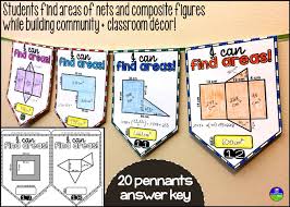 3 D Nets Surface Area And Composite Figures Math Pennant Math Pennant Math Word Walls Math
