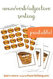 They will be either singular or plural. Freebie Sort Nouns Verbs Adjectives Fall Themed Printable The Art Kit