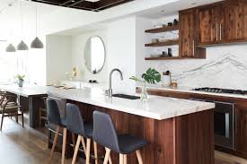 The decorative pendant lights add dramatic flair to the kitchen area while providing excellent lighting. The Best 40 Design Ideas For Contemporary Kitchens